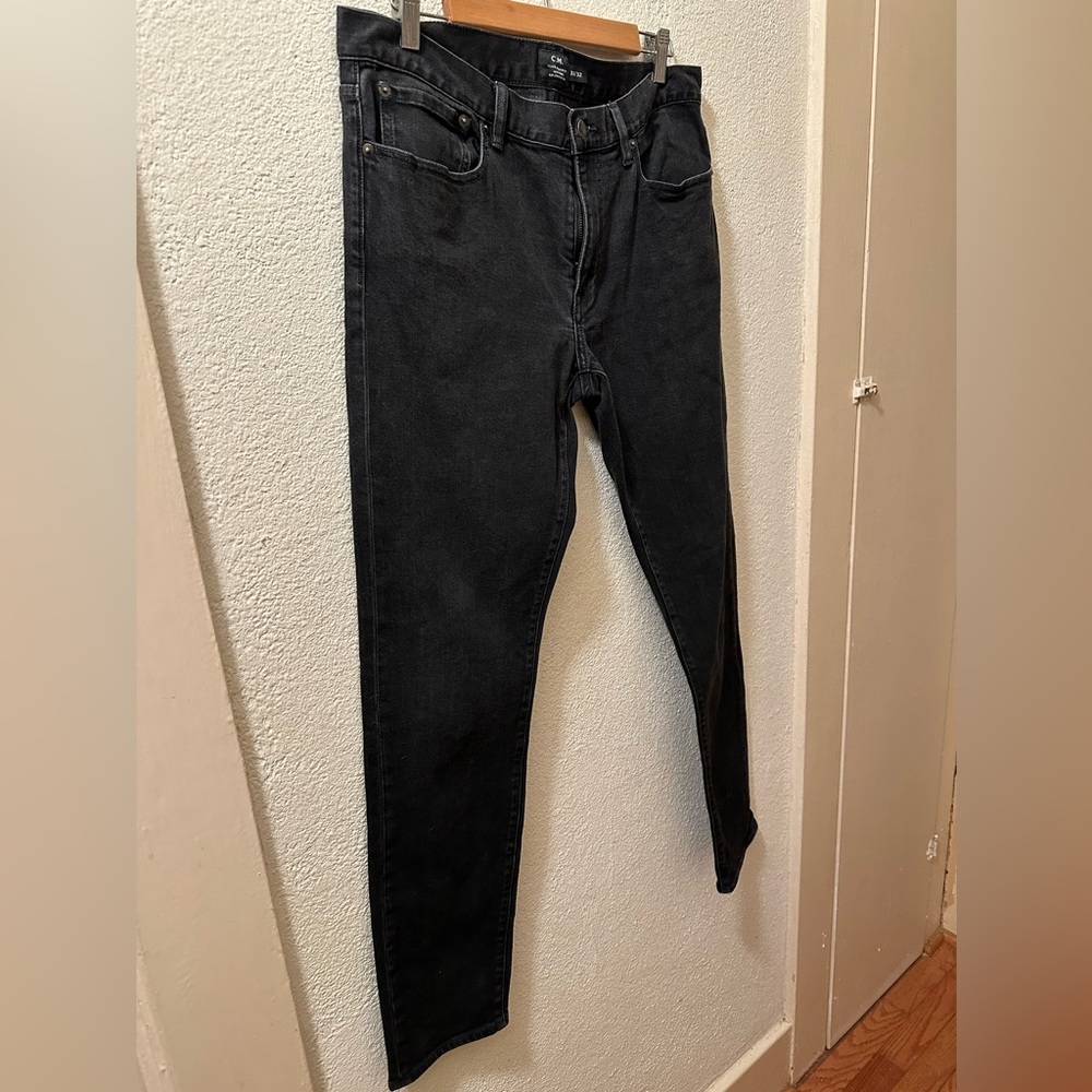 Club Monaco Jeans Men Black Denim Slim Straight Size 33 X 32